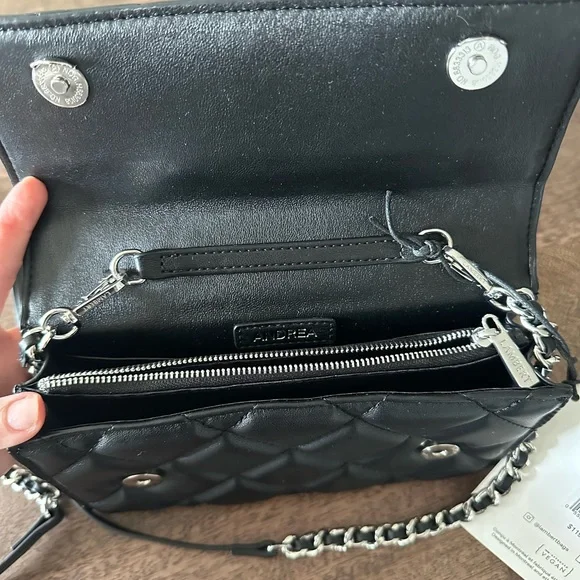 Lambert Andrea Black Vegan Leather Quilted Women's Bag - Picture 3 of 7